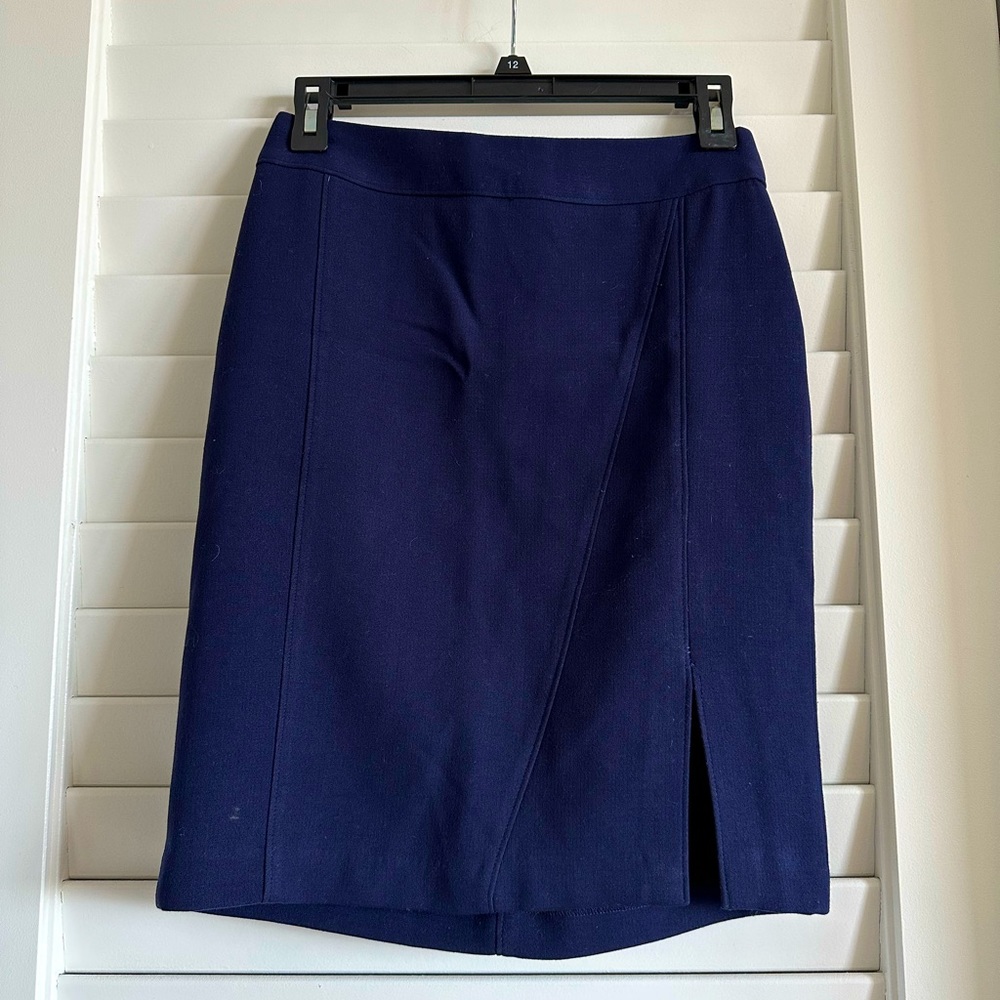 Navy Banana Republic Pencil Skirt with Side Slit